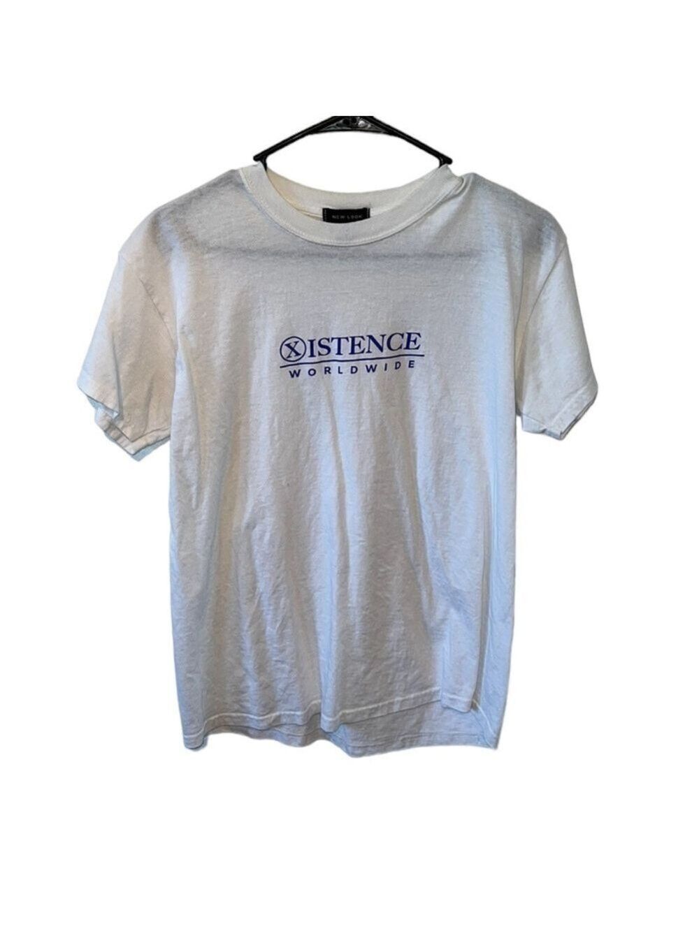 New Look White & Blue Short Sleeve Tee Shirt Men’s Size Small